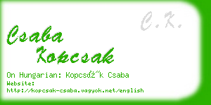 csaba kopcsak business card